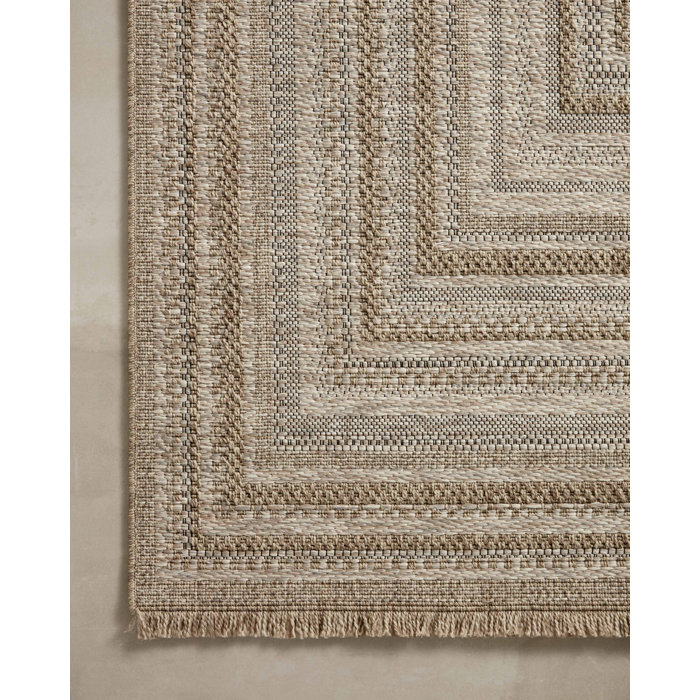 Dawn Fringe Edge Gray Synthetic 11'4" x 15' Indoor/Outdoor Rug