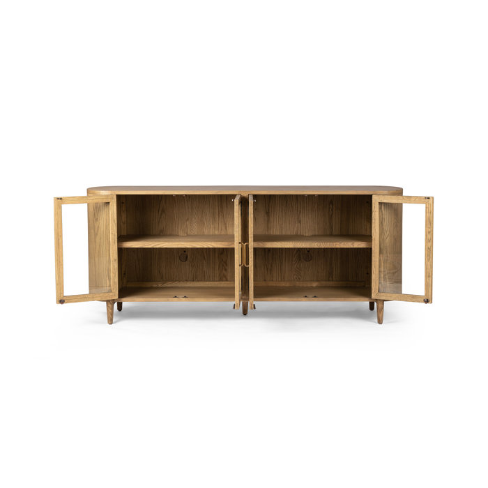 Tolle 82'' Drifted Oak and Glass Sideboard