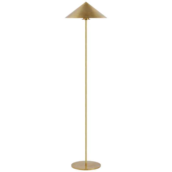 Hand-Rubbed Antique Brass Outdoor Floor Lamp, 55"
