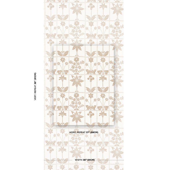 Neutral Cotton-Linen Georgia Wildflowers Upholstery Fabric
