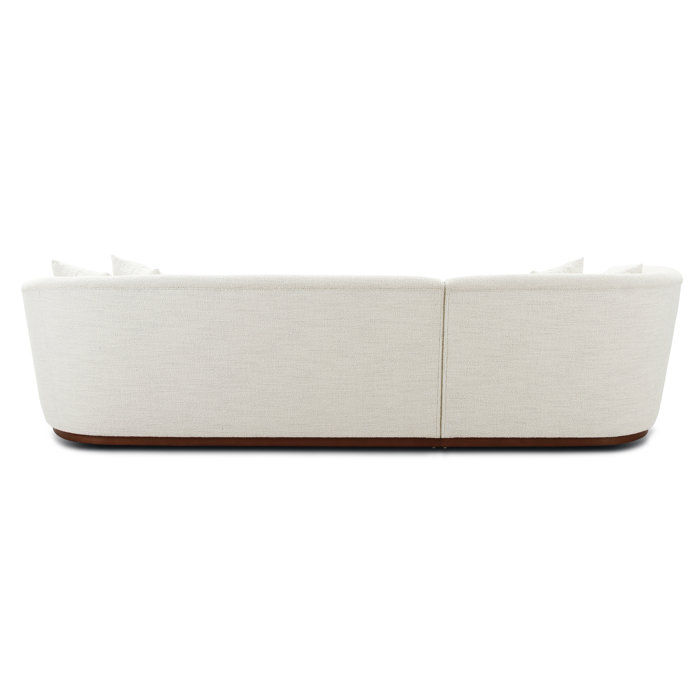 Cloud White Upholstered Left-Facing Chaise Sectional with Ottoman