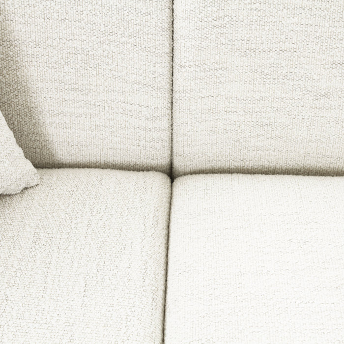 Cloud White Upholstered Left-Facing Chaise Sectional with Ottoman