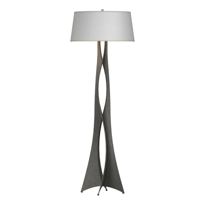Moreau Elegance 62.6'' Natural Iron Floor Lamp with Natural Anna Shade