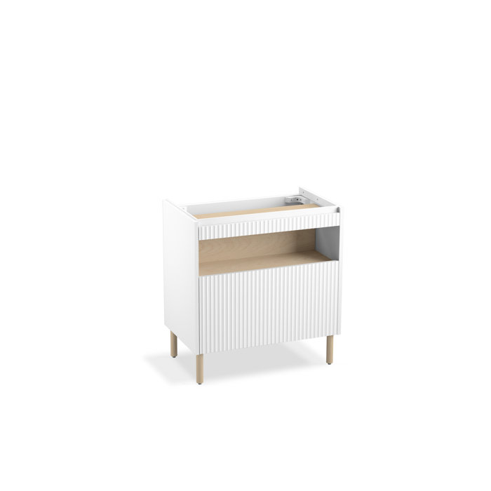 White Wall-Mounted Double Bathroom Vanity Cabinet