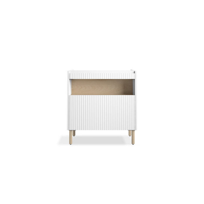 White Wall-Mounted Double Bathroom Vanity Cabinet