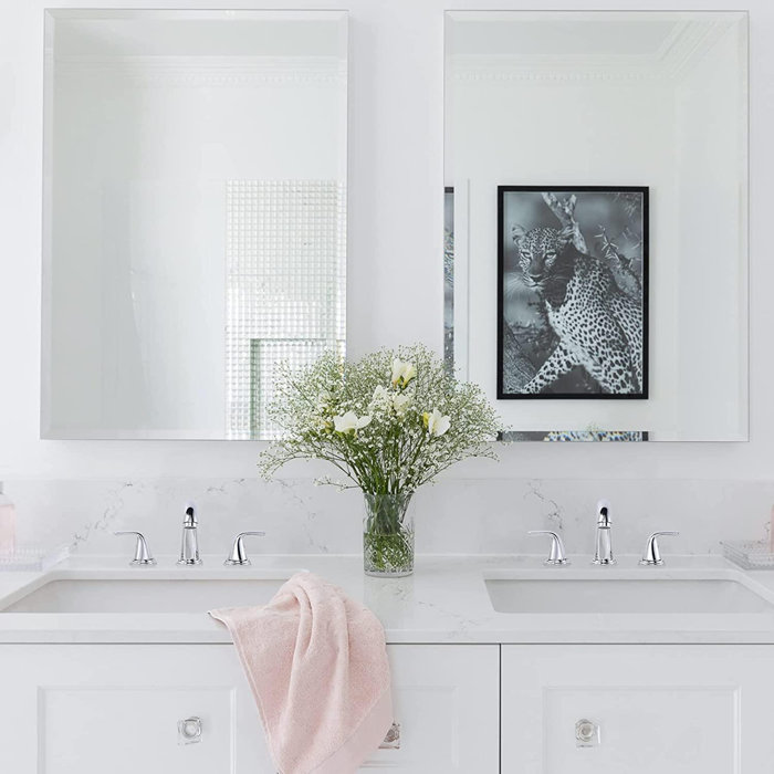 Polished Chrome 8-Inch Widespread Double Handle Bathroom Faucet