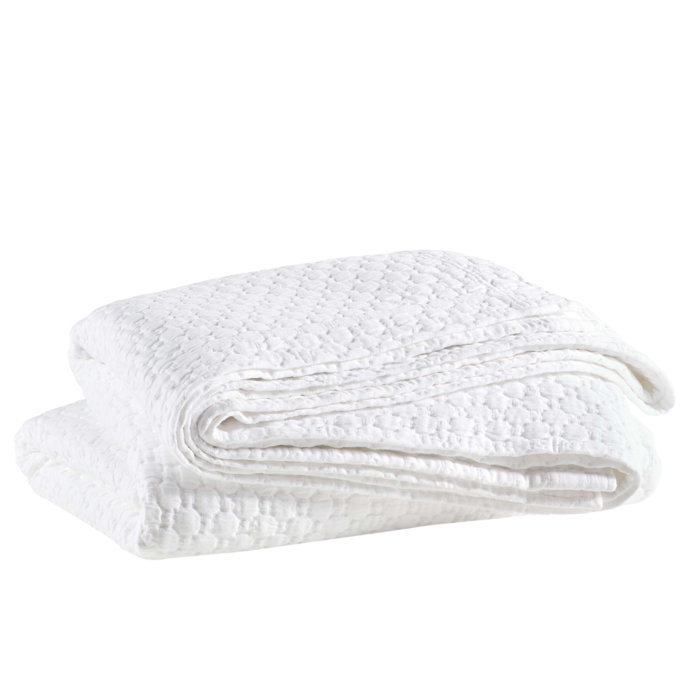 Portuguese Cotton King Coverlet in Crisp White