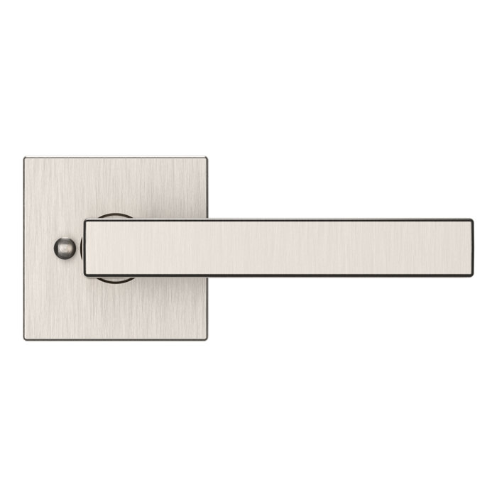 Satin Nickel Privacy Door Lever with Square Rose