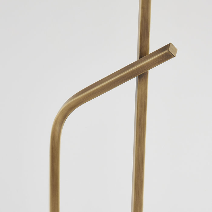 Pearce 64" Patina Brass Floor Lamp with Off-White Shade