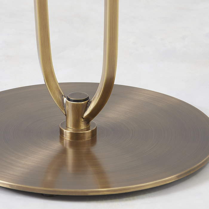 Pearce 64" Patina Brass Floor Lamp with Off-White Shade