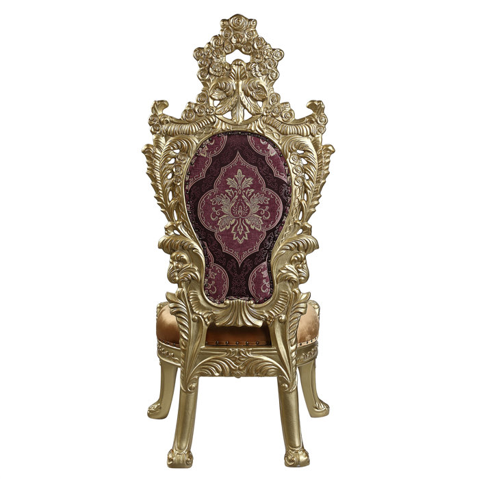 Bernadette Gold and Burgundy Rococo Dining Chair Set
