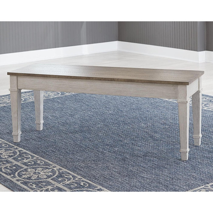 Skempton Two-Tone Transitional Storage Bench, 48" White & Light Brown