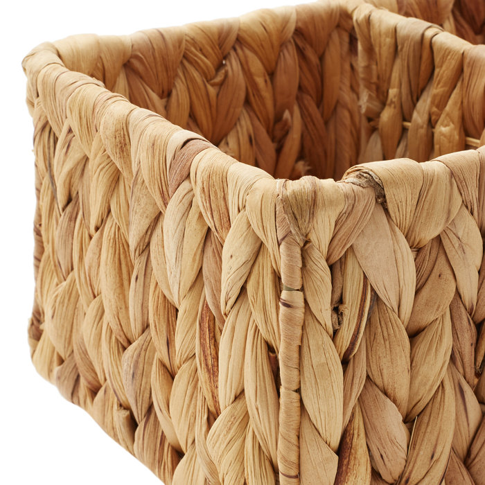 Natural Seagrass Rectangular Storage Baskets with Dividers