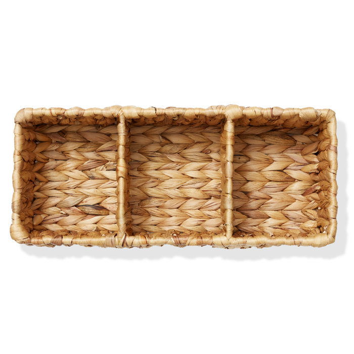 Natural Seagrass Rectangular Storage Baskets with Dividers