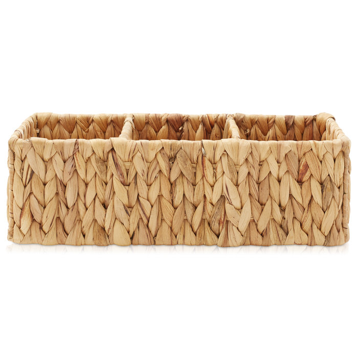 Natural Seagrass Rectangular Storage Baskets with Dividers