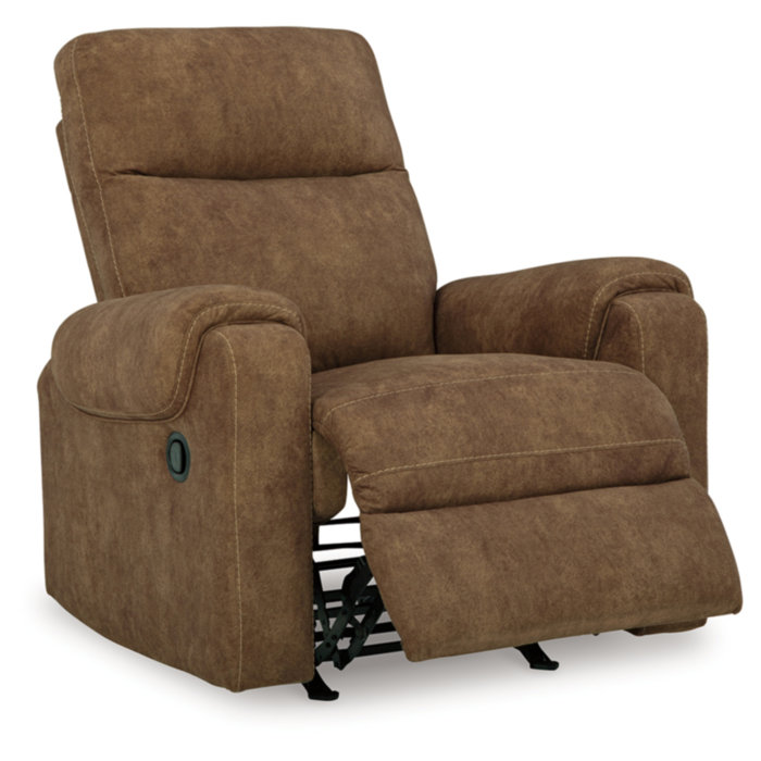 Brindle Faux Leather Manual Recliner with Gentle Rocking Motion