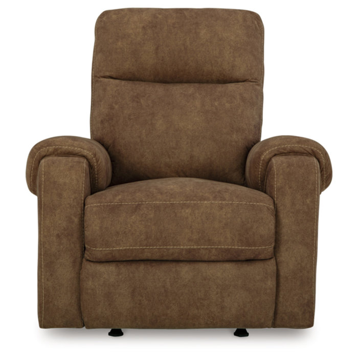 Brindle Faux Leather Manual Recliner with Gentle Rocking Motion