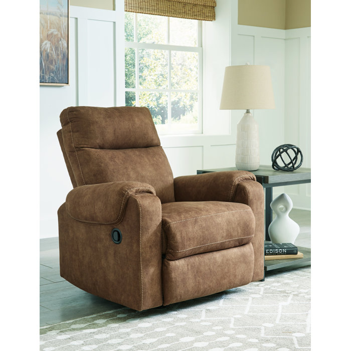 Brindle Faux Leather Manual Recliner with Gentle Rocking Motion