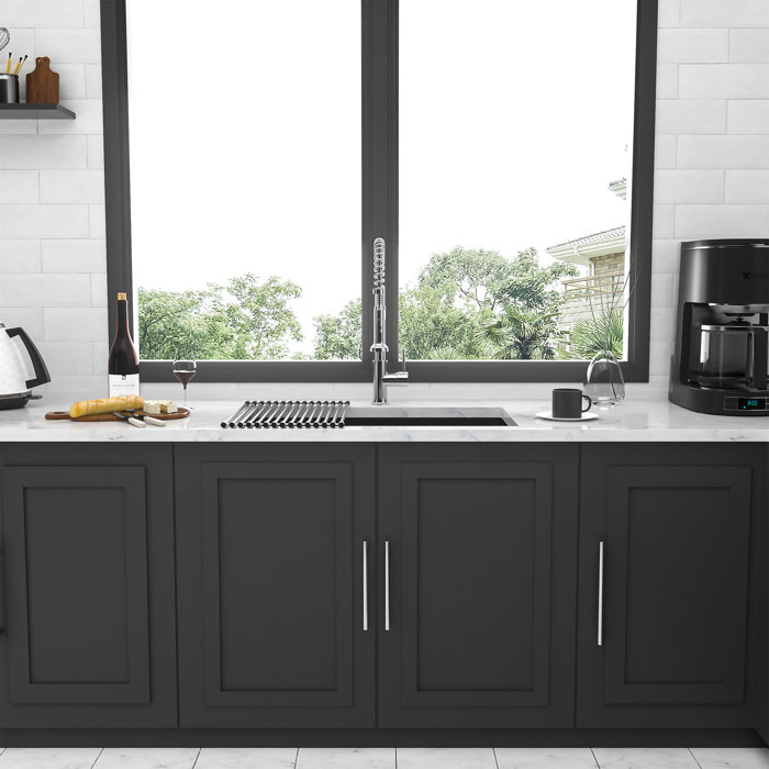 32" Gunmetal Black Stainless Steel Undermount Single Bowl Kitchen Sink