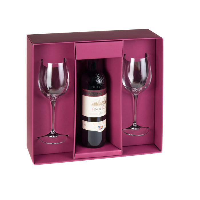 Elegant Clear Crystal Wine Glass Set, 18oz