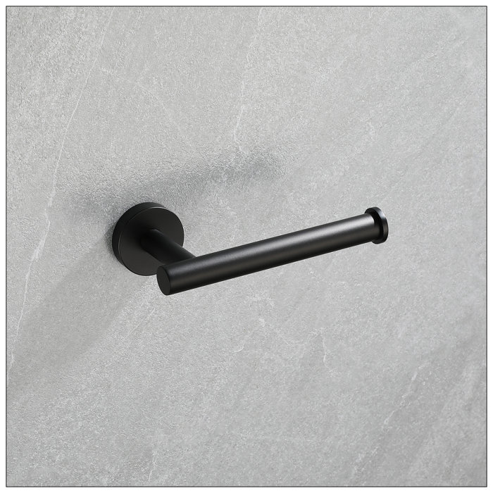 Matte Black Metal Bathroom Hardware Accessories Set, 5 Pieces