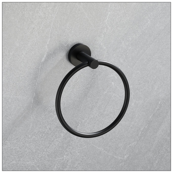Matte Black Metal Bathroom Hardware Accessories Set, 5 Pieces