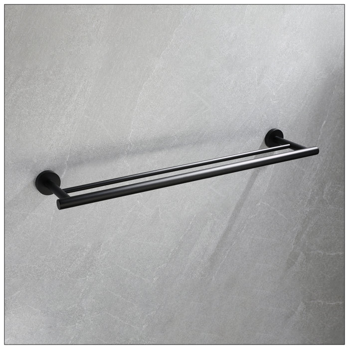 Matte Black Metal Bathroom Hardware Accessories Set, 5 Pieces