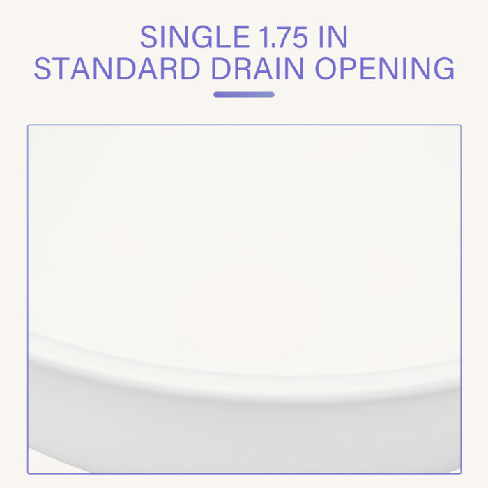 13'' White Ceramic Circular Vessel Bathroom Sink