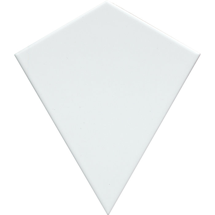 Skite Glossy White Diamond Ceramic Wall Tile, 6.3'' x 7.27''