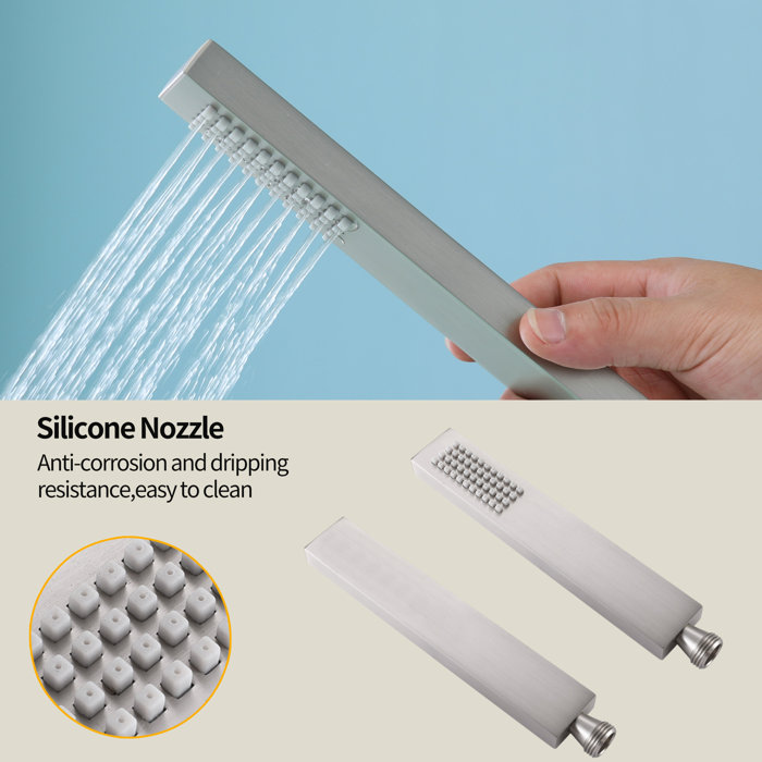 Brushed Nickel Freestanding Tub Faucet with Hand Shower