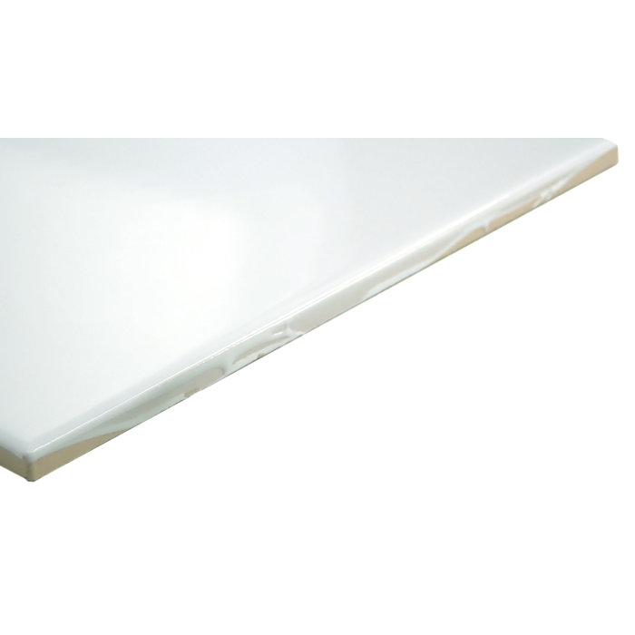 Skite Glossy White Diamond Ceramic Wall Tile, 6.3'' x 7.27''