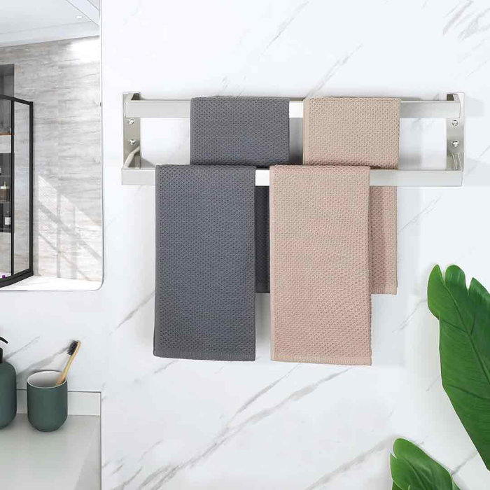 24" Brushed Nickel Stainless Steel Double Towel Bar