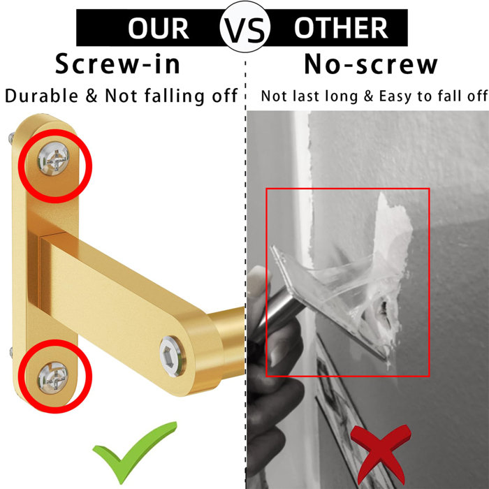 Gold Stainless Steel 24 Inch Single Bathroom Towel Bar