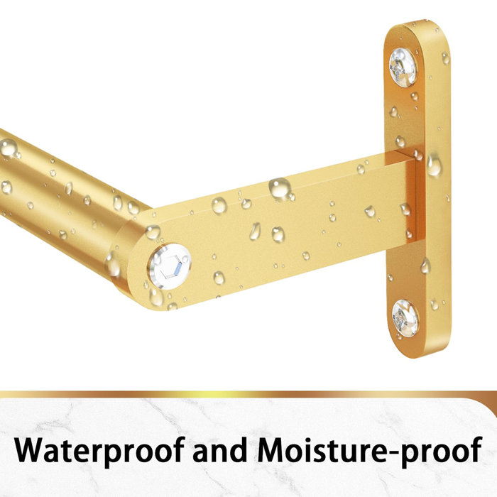 Gold Stainless Steel 24 Inch Single Bathroom Towel Bar