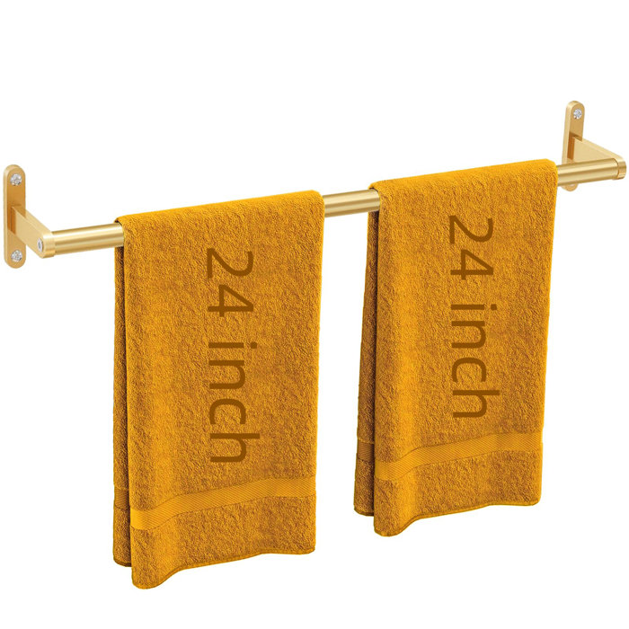 Gold Stainless Steel 24 Inch Single Bathroom Towel Bar