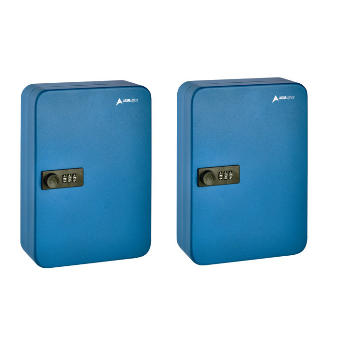 Blue Steel Wall-Mount Combination Lock Key Cabinet