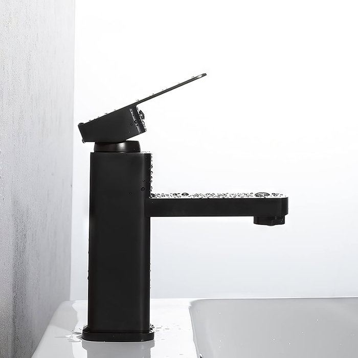Matte Black Single Handle Bathroom Sink Faucet