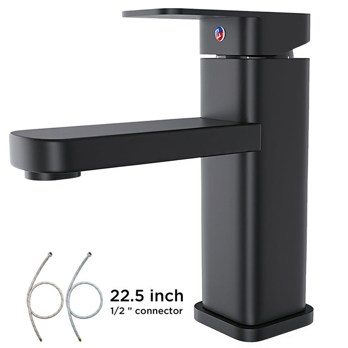 Matte Black Single Handle Bathroom Sink Faucet