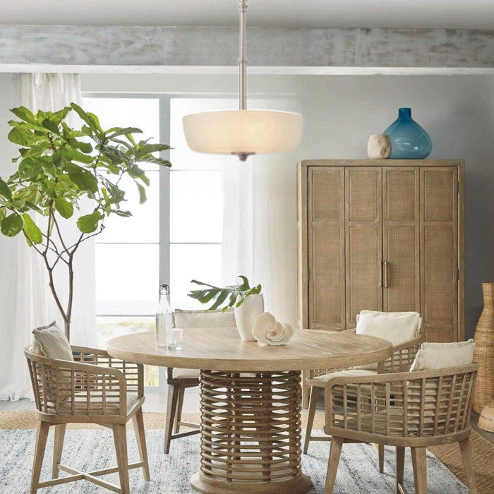 Brushed Nickel 3-Light Bowl Pendant with Frosted Glass Shade