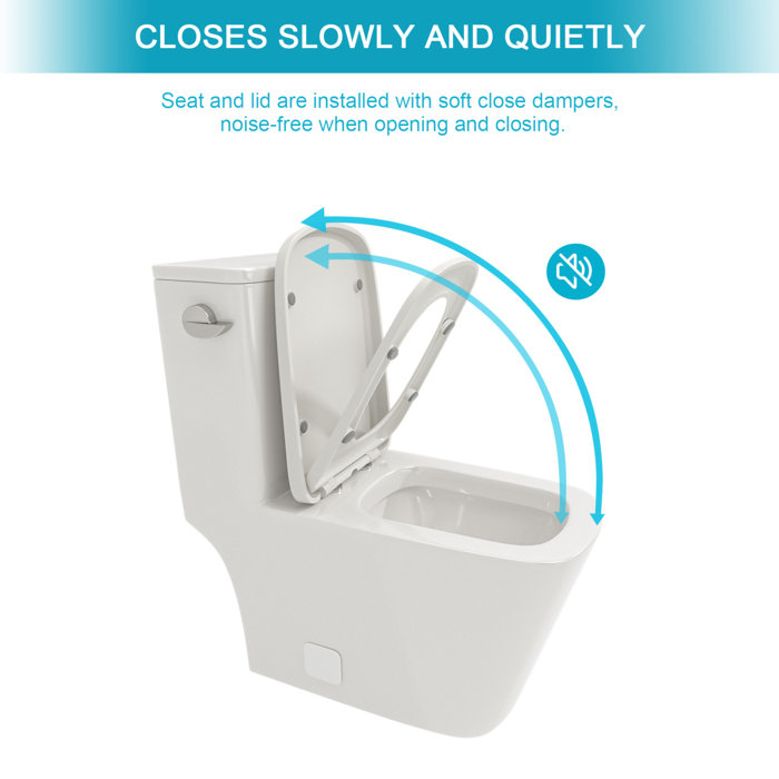 White Ceramic One-Piece Elongated High Efficiency Toilet