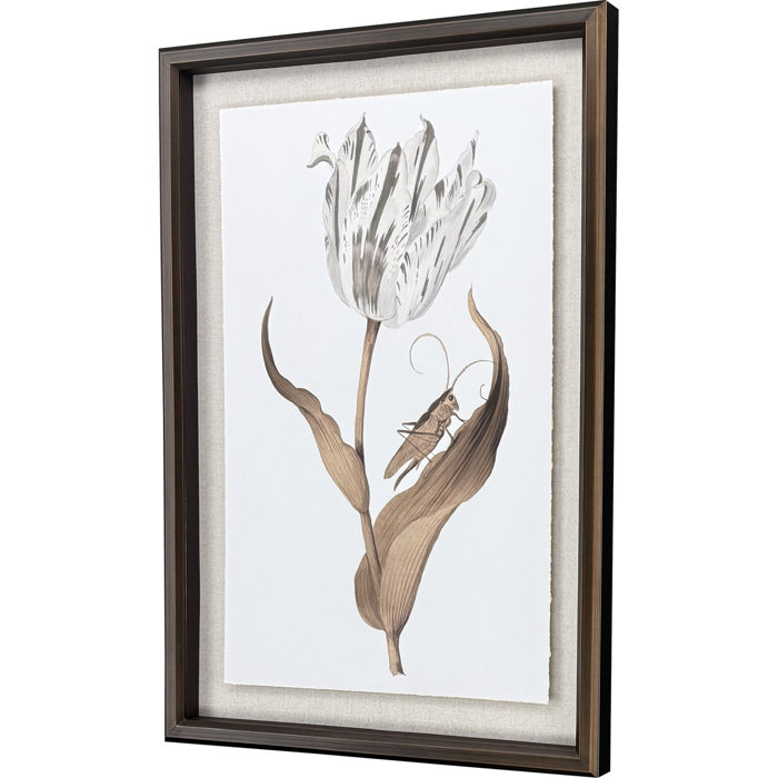 Gilded Tulip Elegance Print on Canvas with Antique Bronze Frame