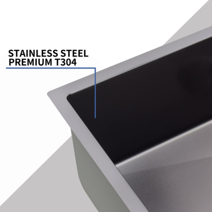 Black Stainless Steel Single Bowl Undermount Kitchen Sink with Grid and Strainer