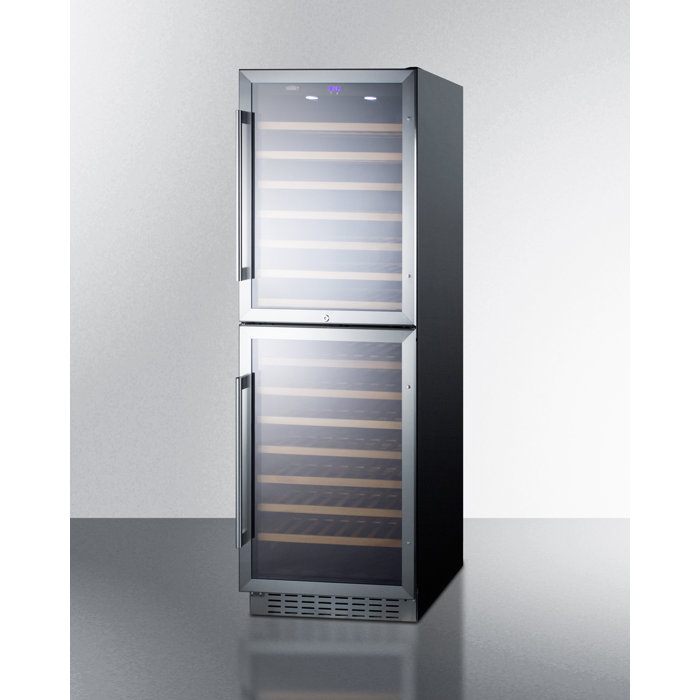 Summit Dual Zone 118 Bottle Black Stainless Steel Wine Refrigerator