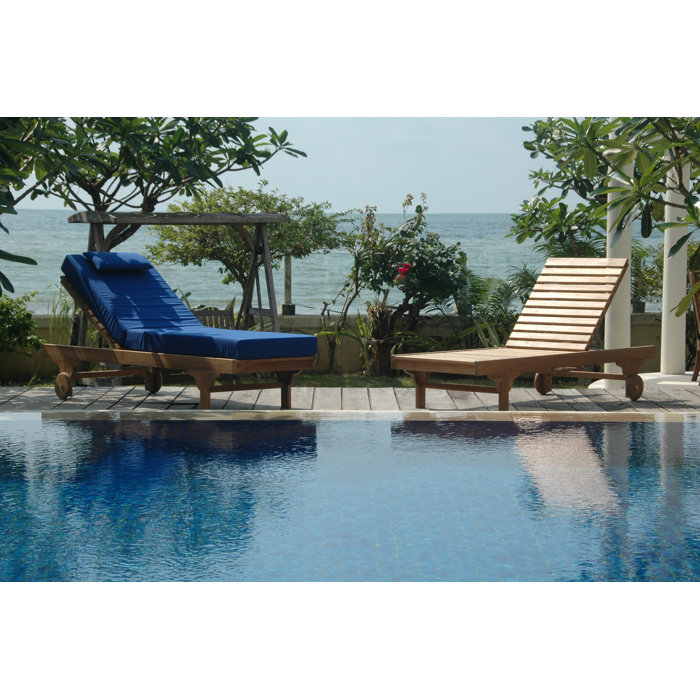 Capri Outdoor Teak Adjustable Chaise Lounge with Side Tray