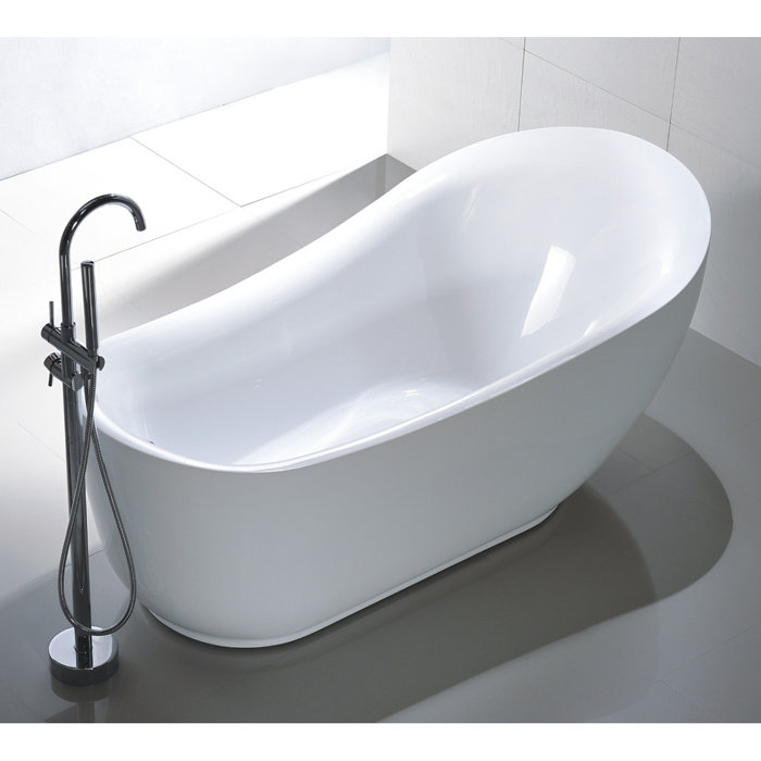 71'' White Acrylic Freestanding Soaking Bathtub