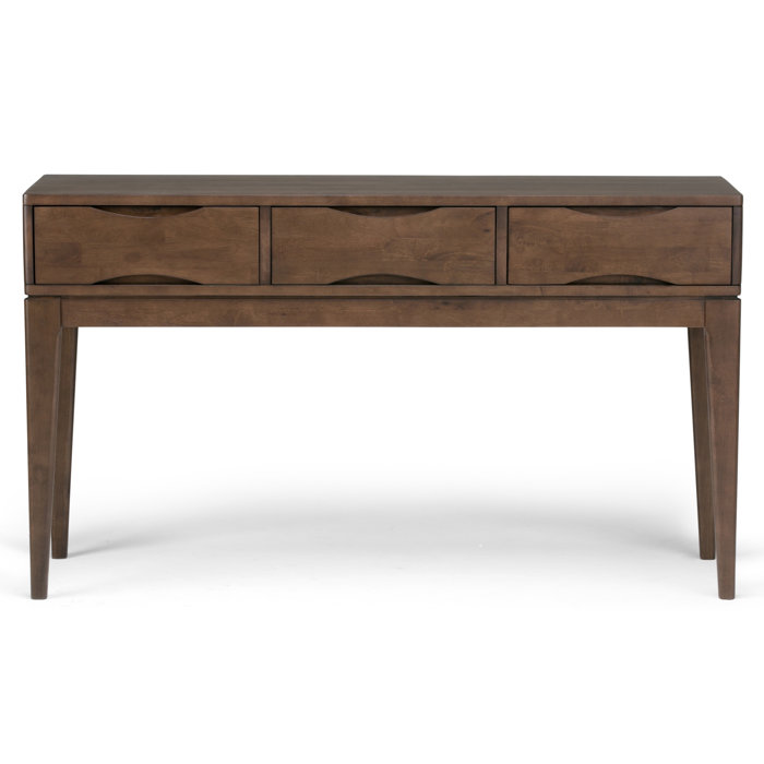 Harper Walnut Brown Solid Wood Console Table with Storage