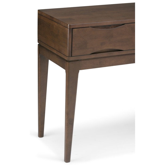 Harper Walnut Brown Solid Wood Console Table with Storage