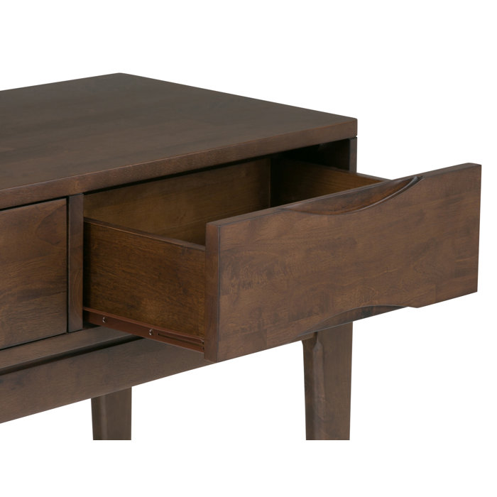 Harper Walnut Brown Solid Wood Console Table with Storage