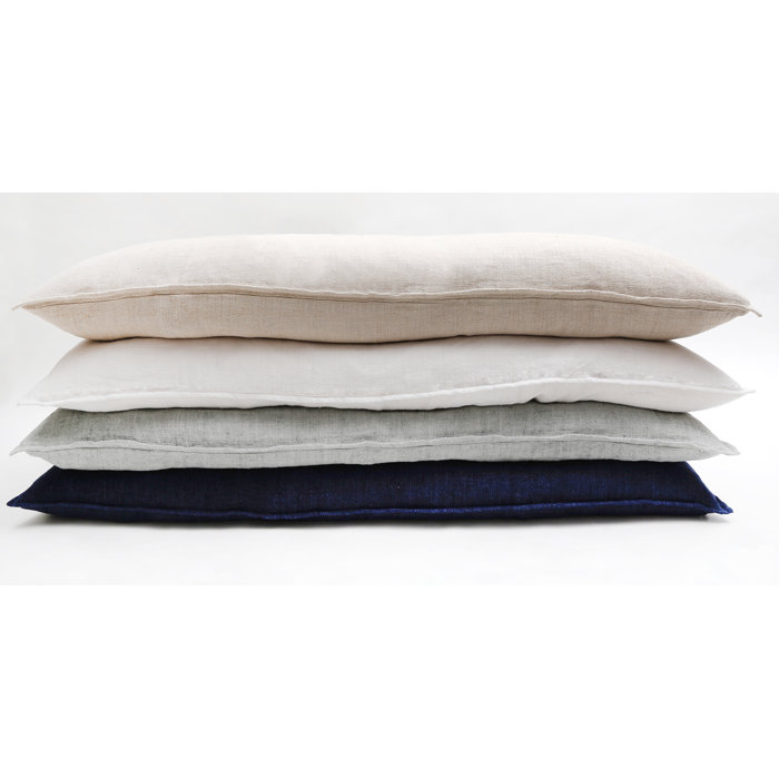 Natural Linen Long Body Pillow with Flange