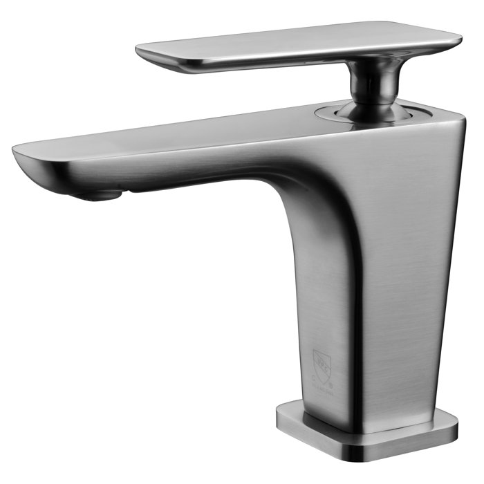 Brushed Nickel Single-Hole Modern Bathroom Faucet